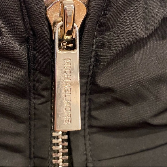 Michael Kors Black Down Puffer Fur Trim Hooded Parka Jacket - Picture 10 of 14